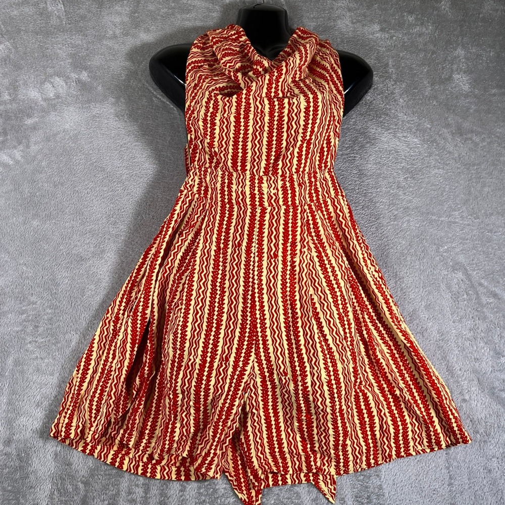 NOA NOA Romper Jumpsuit Womens Small Red Halter Neck Tie Backโ Rayon Hawaii